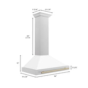 ZLINE 36" Autograph Stainless Wall Range Hood KB4SNZ-WM36-G
