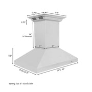 ZLINE CrownSound‚ Ducted Vent Island Mount Range Hood in Stainless Steel, Built-in Bluetooth Speakers, KL3iCRN-BT