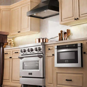 ZLINE 36" Designer Series Wooden Wall Range Hood in Black, KBCC-36