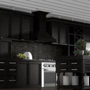 ZLINE 36" Designer Series Wooden Wall Range Hood in Black, KBCC-36