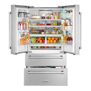 ZLINE 36" French Door Refrigerator with Ice Maker, Stainless Steel, RFM-36