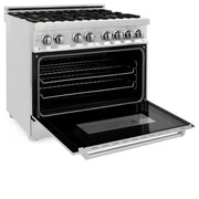 ZLINE 36" Gas Burner/Electric Oven Range, Brass Burners, RA-BR-36