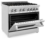 ZLINE 36" Gas Burner/Electric Oven Range, Brass Burners, RA-BR-36