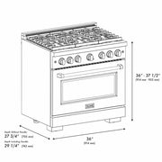 ZLINE 36 In. Gas Range, Stainless Steel w/ Brass Burners, SGR-BR-36