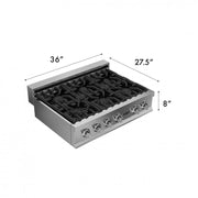 ZLINE 36 inch Rangetop with 6 Gas Burners, RT36