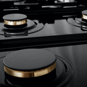 ZLINE 36" Porcelain Rangetop, DuraSnow®, 6 Brass Burners, RTS-BR-36