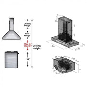 ZLINE 36" Remote Blower Stainless Island Range Hood, KECOMi-RS-36-400