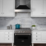 ZLINE 36" Snow Finish Wall Range Hood, Black Matte Shell, 8654BLM-36
