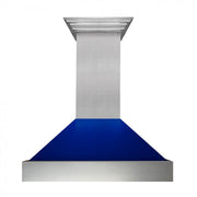 ZLINE 36" Snow Finish Wall Range Hood, Blue Gloss Shell, 8654BG-36