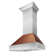 ZLINE 36" Snow Finish Wall Range Hood, Hammered Copper Shell, 8654HH-36