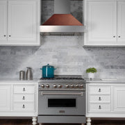 ZLINE 36" Snow Finish Wall Range Hood, Hammered Copper Shell, 8654HH-36