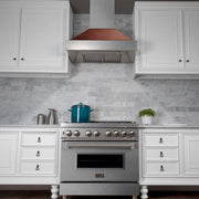 ZLINE 36" Snow Finish Wall Range Hood, Hammered Copper Shell, 8654HH-36