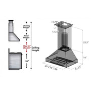 ZLINE 36" Snow Finish Wall Range Hood, Red Matte Shell, 8654RM-36