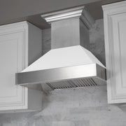 ZLINE 36" Snow Finish Wall Range Hood, White Matte Shell, 8654WM-36