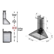 ZLINE 36" Stainless Steel Wall Range Hood, KF1-36