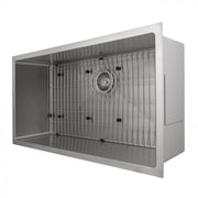 ZLINE 36" Undermount Single Bowl Sink in Stainless Steel, SRS-36