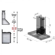 ZLINE 36" Wall Mount Range Hood, BSKEN-36, Black Stainless Steel