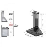 ZLINE 36" Wall Range Hood, Built-in CrownSound® Bluetooth Speakers, KL3CRN-BT-36