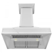 ZLINE 36" Wall Range Hood, DuraSnow Stainless, Mirror Accents, 655MR-36