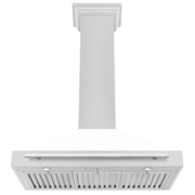 ZLINE 36" White Matte Range Hood, Stainless Steel Handle KB4SNX-WM-36