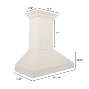 ZLINE 36" Wooden Wall Mount Range Hood in Cottage White, KPTT-36
