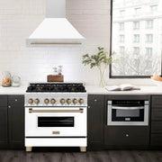 ZLINE 36"Stainless Steel Range Hood, White Matte Shell, 8654STZ-36-CB