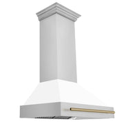 ZLINE 36"Stainless Steel Range Hood, White Matte Shell, 8654STZ-36-CB