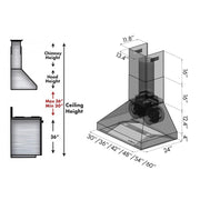 ZLINE 42" Outdoor/Indoor Stainless Steel Wall Range Hood, 667-304-42