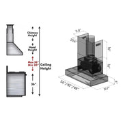 ZLINE 42" Stainless Steel Wall Range Hood, KECOM-42