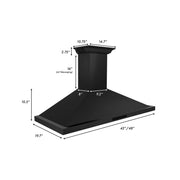 ZLINE 42" Wall Black Stainless Range Hood, Crown Speakers, BSKBNCRN-BT-42