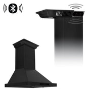 ZLINE 42" Wall Black Stainless Range Hood, Crown Speakers, BSKBNCRN-BT-42