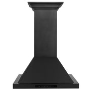 ZLINE 42" Wall Range Hood, Black Stainless, Crown Molding, BSKBNCRN-42