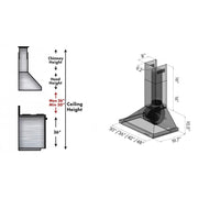 ZLINE 42" Wall Range Hood in Black Stainless Steel, BSKBN-42