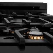 ZLINE 48" Autograph Dual Fuel Range, Black Stainless, Bronze RABZ-48-CB