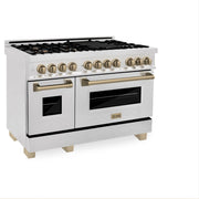 ZLINE 48" Autograph Dual Fuel Range, DuraSnow, Bronze, RASZ-SN-48-CB