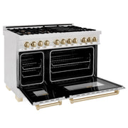 ZLINE 48" Autograph Edition Dual Fuel Range, DuraSnow, RASZ-SN-48-G