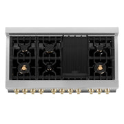 ZLINE 48" Autograph Edition, Dual Fuel Stainless Steel Range, RAZ-48-G