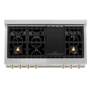 ZLINE 48" Autograph Edition, Rangetop, DuraSnow, Gold Accent, RTSZ-48-G