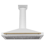 ZLINE 48" Autograph Edition Stainless Steel Range Hood with Stainless Steel Shell and Champagne Bronze Accents KB4STZ-48-CB