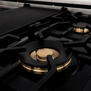 ZLINE 48" Autograph Porcelain Rangetop, Stainless, Gold, RTZ-48-MB