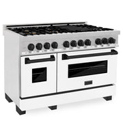 ZLINE 48" Autograph, Range, Dual Fuel, White door, RASZ-WM-48-MB