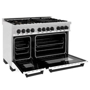 ZLINE 48" Autograph, Range, Dual Fuel, White door, RASZ-WM-48-MB