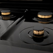 ZLINE 48" Autograph Rangetop, Black Stainless, Champagne Bronze Accents, RTBZ-48-CB