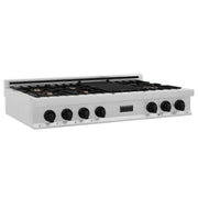 ZLINE 48" Autograph Rangetop, DuraSnow, Gold Accents RTSZ-48-MB