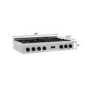 ZLINE 48" Autograph Rangetop, DuraSnow, Gold Accents RTSZ-48-MB