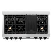 ZLINE 48" Autograph Rangetop, DuraSnow, Gold Accents RTSZ-48-MB