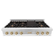ZLINE 48" Autograph Rangetop, Stainless, Bronze Accents, RTZ-48-CB