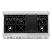 ZLINE 48" Autograph Rangetop, Stainless, Gold Accents, RTZ-48-G