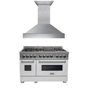 ZLINE 48" Bundle Range RAS-WM-48 & Range Hood 8654WM-48, 2KP-RASWMRH48