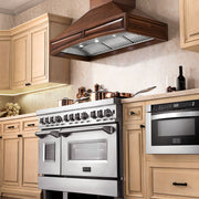ZLINE 48" Dual Fuel Range, DuraSnow Stainless, Brass Burners, RAS-SN-BR-48